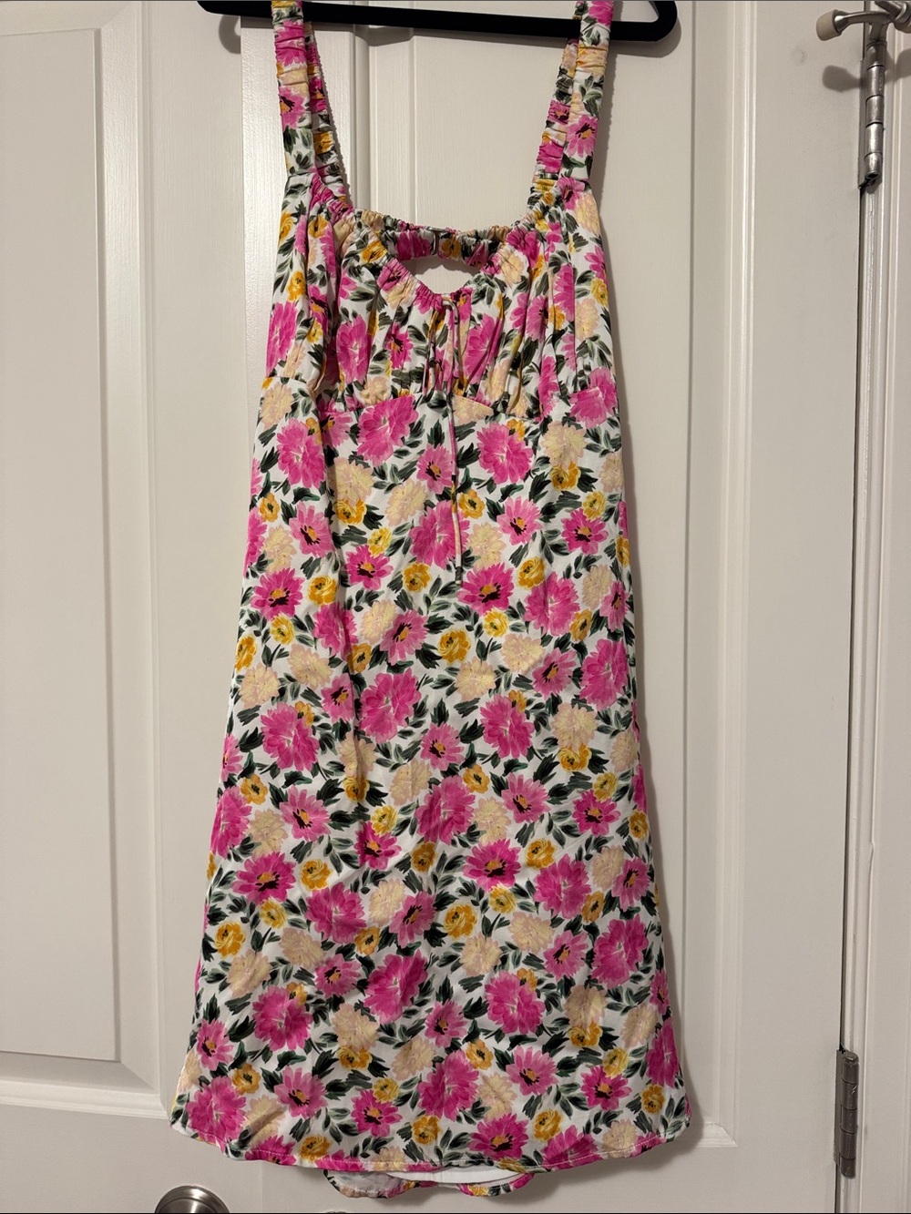 For Love and Lemons pink and yellow floral dress